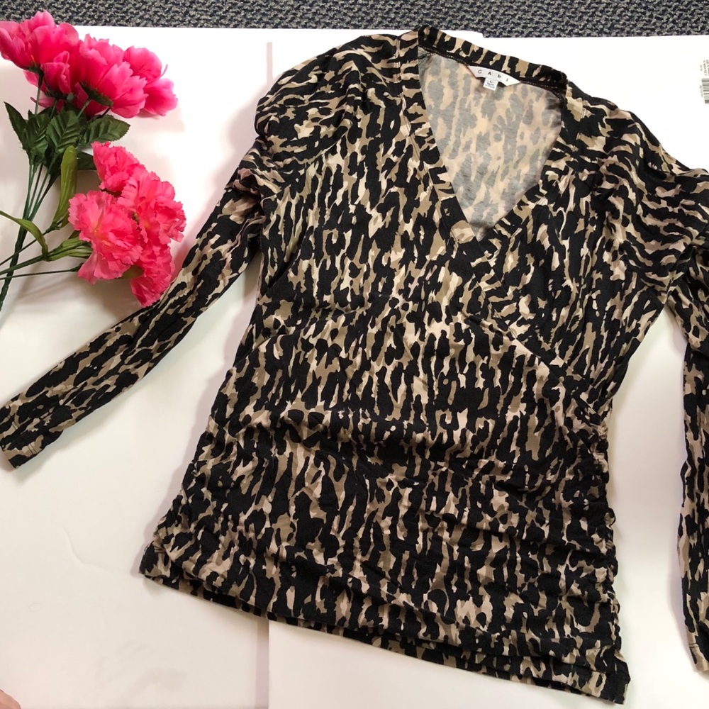 CAbi Leopard Print Long Sleeve Shirt